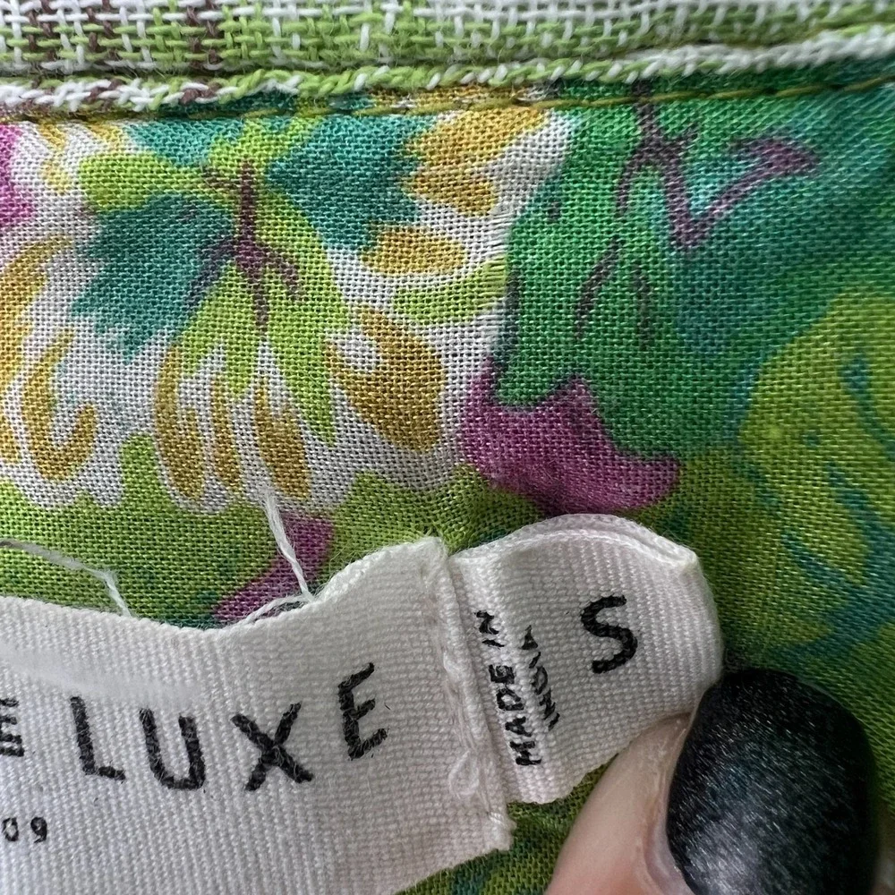 Artisan de Luxe Top Womens S‎ Free People Floral Green Plaid Boho Hippie Flannel